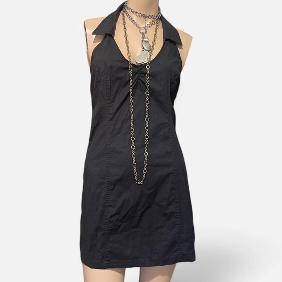 Black halter summer dress size M GBY Express - Picture 1 of 6